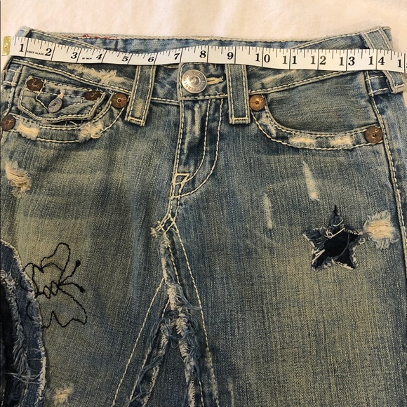 TRUE RELIGION rare patchwork denim skirt - 00s vintage - Picture 5 of 7